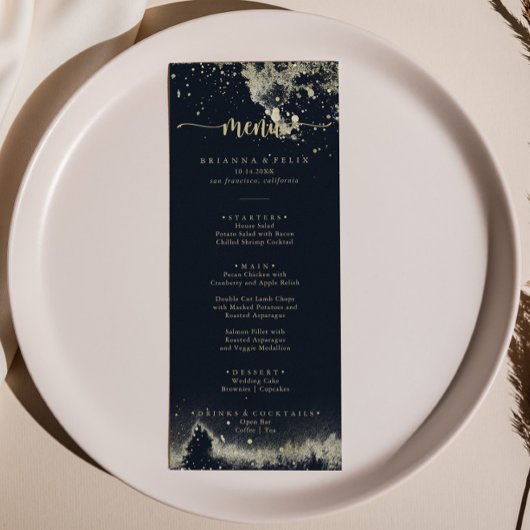 Waterverf Gold-plash-kalligrafie menu