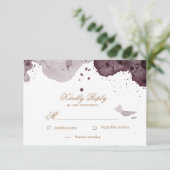 Waterverf Gold | RSVP-reactiekaart RSVP Kaartje (Staand voorkant)