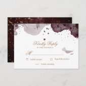 Waterverf Gold | RSVP-reactiekaart RSVP Kaartje (Voorkant / Achterkant)