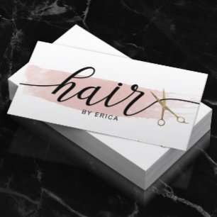 Waterverf Gold Scissor Elegant Typography Hair Visitekaartje