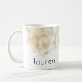 Waterverf Gold Seashell gepersonaliseerd monogram Koffiemok (Links)