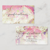 Waterverf Gold Sparkly Holographic Glitter Salon Visitekaartje (Voorkant / Achterkant)