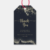 Waterverf Gold Splash bruiloft dank u Cadeaulabel (Voorkant)