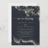 Waterverf Gold Splash Elopement Kaart (Voorkant)