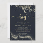 Waterverf Gold Splash Het is een Boy Baby shower Kaart (Voorkant)