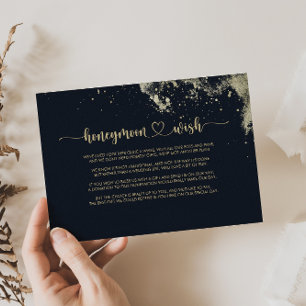 Waterverf Gold Splash Honeymoon Wish Informatiekaartje