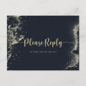 Waterverf Gold Splash Menu Keuze RSVP (Voorkant)