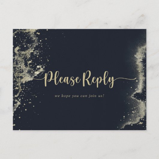 Waterverf Gold Splash Menu Keuze RSVP (Voorkant)