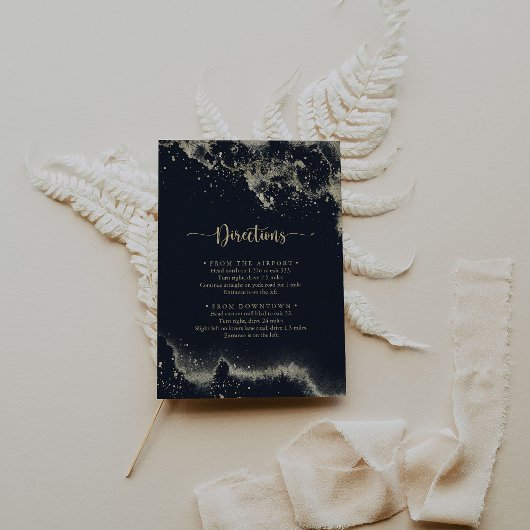 Waterverf Gold Splash Wedding Routebeschrijving Informatiekaartje