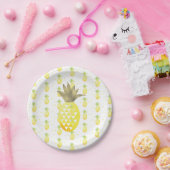 Waterverf Gold Tropische anananas Borden Papieren Bordje (Feest)