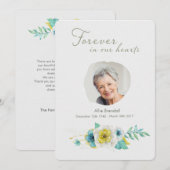 Waterverf Gold Turquoise Floral Foto Dank u wel Bedankkaart (Voorkant / Achterkant)