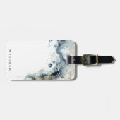 Waterverf Gold Waves Monogram Bagagelabel (Voorkant horizontaal)