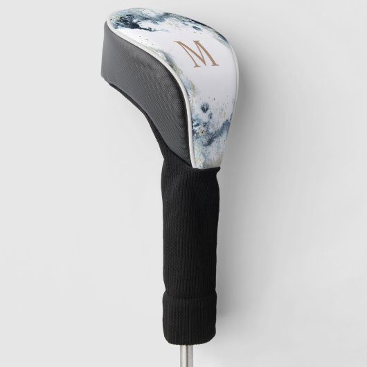 Waterverf Gold Waves Monogram Golfheadcover (Schuin)