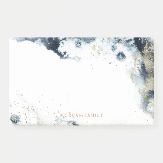 Waterverf Gold Waves Monogram Post-it Notes (Voorkant)