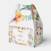 Waterverf gold Wild safari kids birthday Bedankdoosjes (Achterkant)