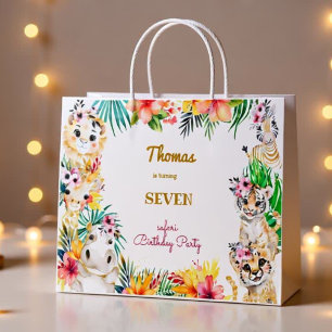 Waterverf gold Wild safari kids birthday Groot Cadeauzakje