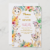 Waterverf gold Wild safari kids birthday Kaart (Voorkant)