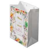 Waterverf gold Wild safari kids birthday Medium Cadeauzakje (Voorkant Gekanteld)