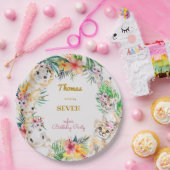 Waterverf gold Wild safari kids birthday Papieren Bordje (Feest)