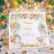 Waterverf gold Wild safari kids birthday