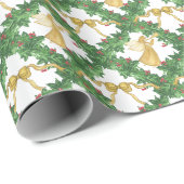 Waterverf Golden Angel Garland Cadeaupapier (Rol Hoek)