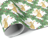 Waterverf Golden Angel Garland Cadeaupapier (Rol Hoek)