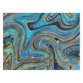Waterverf Golden Blue Marble Tafelkleed (Voorkant (Horizontaal))