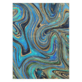 Waterverf Golden Blue Marble Tafelkleed (Voorkant)