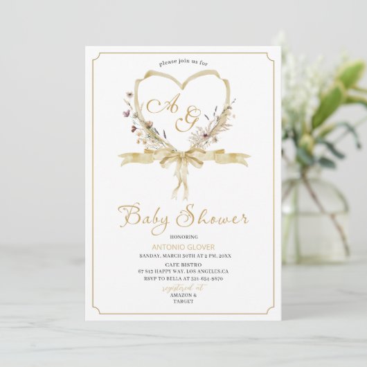 Waterverf Golden crests baby shower Kaart (Staand voorkant)