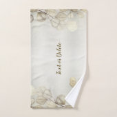Waterverf Golden Eucalyptus Foliage Shiny Elegant Bad Handdoek (Handdoek)
