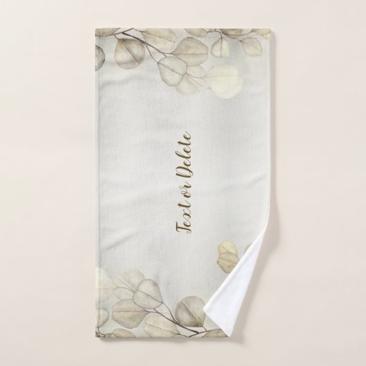 Waterverf Golden Eucalyptus Foliage Shiny Elegant Bad Handdoek (Handdoek)