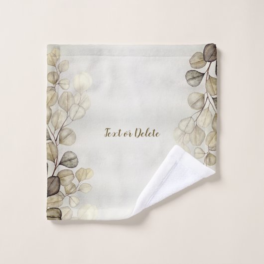 Waterverf Golden Eucalyptus Foliage Shiny Elegant Bad Handdoek (Wasdoekje)