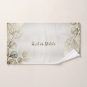 Waterverf Golden Eucalyptus Foliage Shiny Elegant Bad Handdoek (Handdoek)