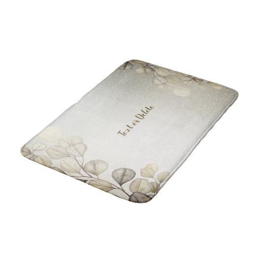 Waterverf Golden Eucalyptus Foliage Shiny Elegant Badmat (Gekanteld)