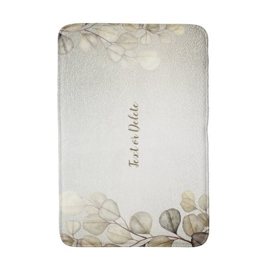 Waterverf Golden Eucalyptus Foliage Shiny Elegant Badmat (Voorkant Verticaal)