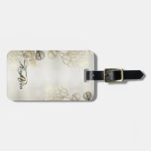 Waterverf Golden Eucalyptus Foliage Shiny Elegant Bagagelabel (Voorkant horizontaal)