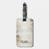 Waterverf Golden Eucalyptus Foliage Shiny Elegant Bagagelabel (Achterkant verticaal)