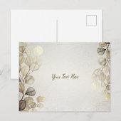 Waterverf Golden Eucalyptus Foliage Shiny Elegant Briefkaart (Voorkant / Achterkant)