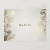 Waterverf Golden Eucalyptus Foliage Shiny Elegant Briefkaart (Voorkant)