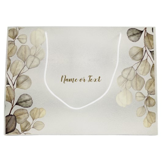 Waterverf Golden Eucalyptus Foliage Shiny Elegant Groot Cadeauzakje (Voorkant)