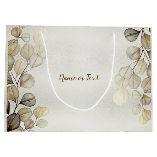 Waterverf Golden Eucalyptus Foliage Shiny Elegant Groot Cadeauzakje (Achterkant)