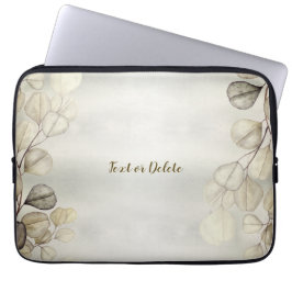 Waterverf Golden Eucalyptus Foliage Shiny Elegant Laptop Sleeve