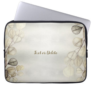 Waterverf Golden Eucalyptus Foliage Shiny Elegant Laptop Sleeve