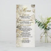 Waterverf Golden Eucalyptus Foliage Shiny Elegant Menu (Staand voorkant)