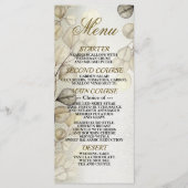 Waterverf Golden Eucalyptus Foliage Shiny Elegant Menu (Voorkant)