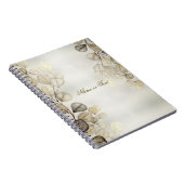 Waterverf Golden Eucalyptus Foliage Shiny Elegant Notitieboek (Rechterzijde)