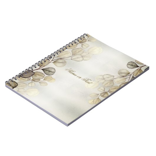 Waterverf Golden Eucalyptus Foliage Shiny Elegant Notitieboek (Linkerzijde)