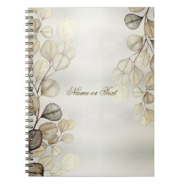 Waterverf Golden Eucalyptus Foliage Shiny Elegant Notitieboek