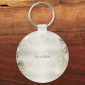 Waterverf Golden Eucalyptus Foliage Shiny Elegant Sleutelhanger (Achterkant)