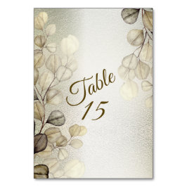 Waterverf Golden Eucalyptus Foliage Wedding Shiny Kaart